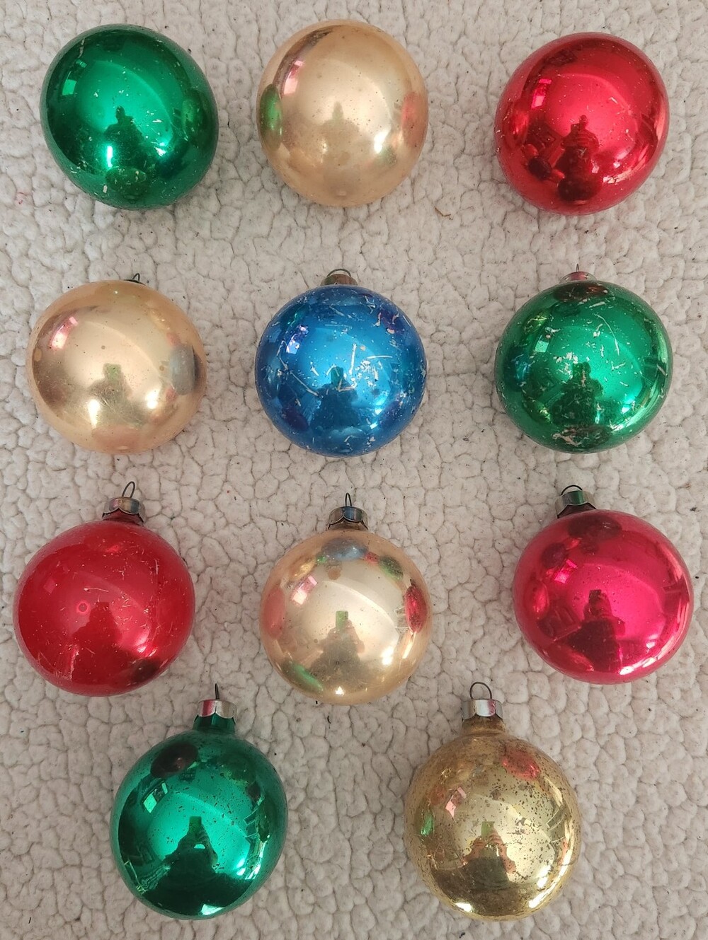 11 Vintage Rauch Multicolor Glass Christmas Ornaments